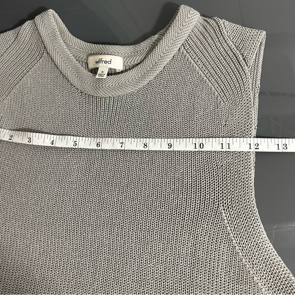 Wilfred Palmier Grey Sleeveless Knit Split Sides Tunic Size Medium - Picture 9 of 11